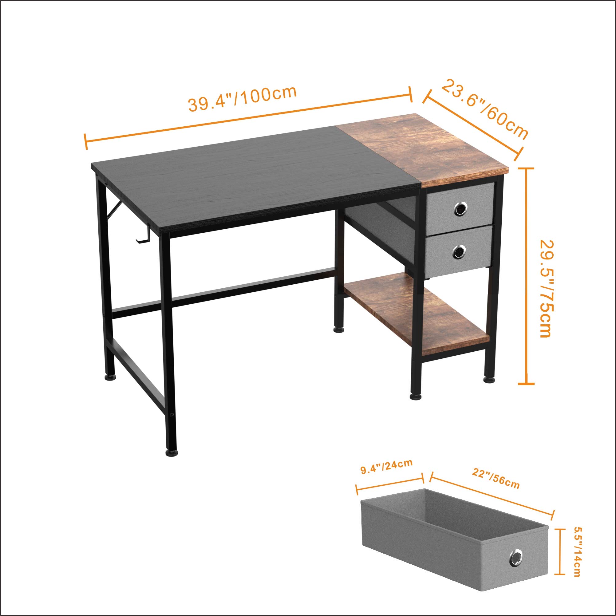 HOMIDEC Computer Desk, Office Work Desk for student and worker, Writing
