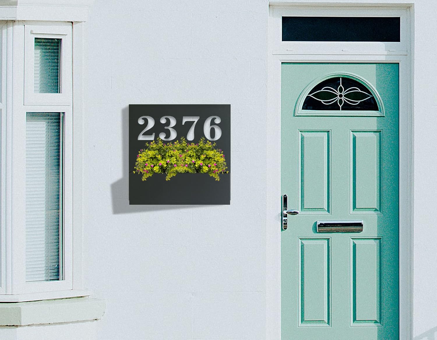 Personalized Address Sign with Planter Box, Personalized Metal Address Planter, Custom House Numbers, Address Planter Box, House Numbers Sign…, design 49