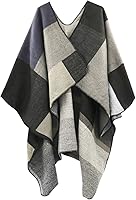 Vista 142 de Poncho chal para mujer, suéteres suaves y cálidos para mujer, parte delantera abierta, poncho de viaje para otoño, invierno y primavera