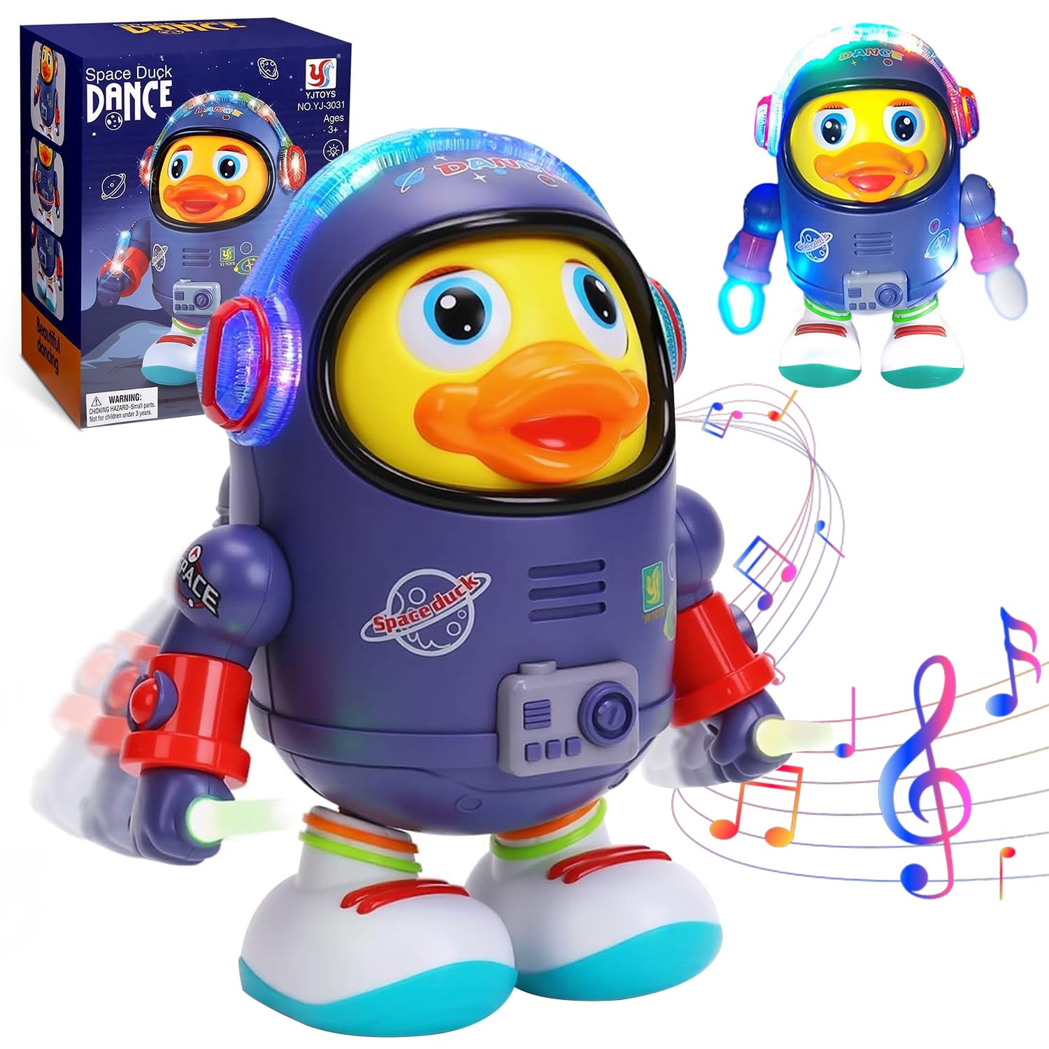 Pipihome Baby Toys Dancing Duck for Easter Gifts, Space Duck with Musical & Light Up, Robot Sensory Toys for Babies 6 to 12 Months, Birthday Easter Gifts for 1 2 3 Year Old Boys Girls Toddler