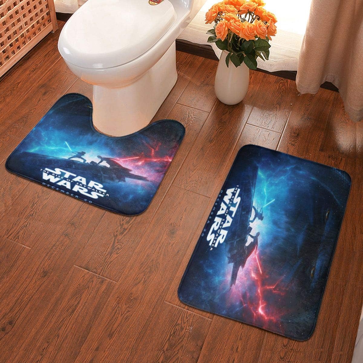Atury Memory Foam Bathroom Rugs Set, Soft Microfiber Non Slip Bath Mats U-Shaped Toilet Floor Mat, Non Slip Bath Rug Set