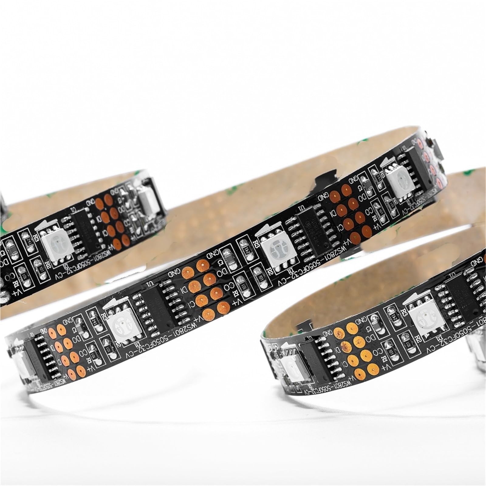 WS2801 LED-Streifenlicht, 5 V, 1 m, 2 m, 3 m, 4 m, 5 m, 32 LEDs, 2801-Chip-LED-Leuchten, individuell adressierbar, 12 mm, volle Traumfarbe, IP30 67(3-m WS2801 IP30)