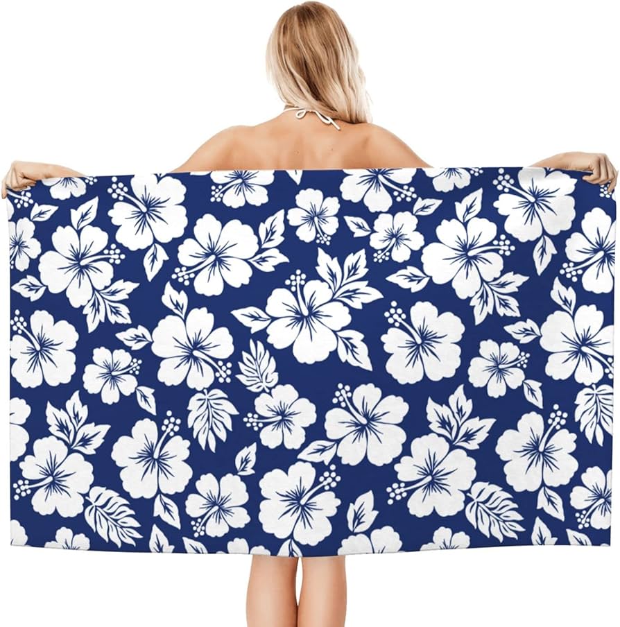 Amazon｜バスタオル ハイビスカス 花柄 ふわふわ 瞬間吸水 ホテル仕様