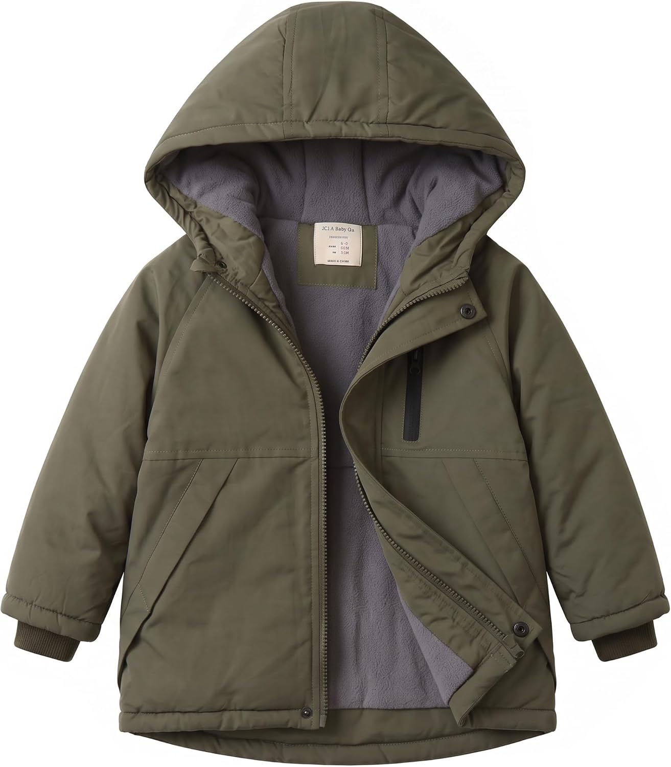 Boys Winter Jacket Fleece Hooded Parka Kids Coats Thick Outerwear