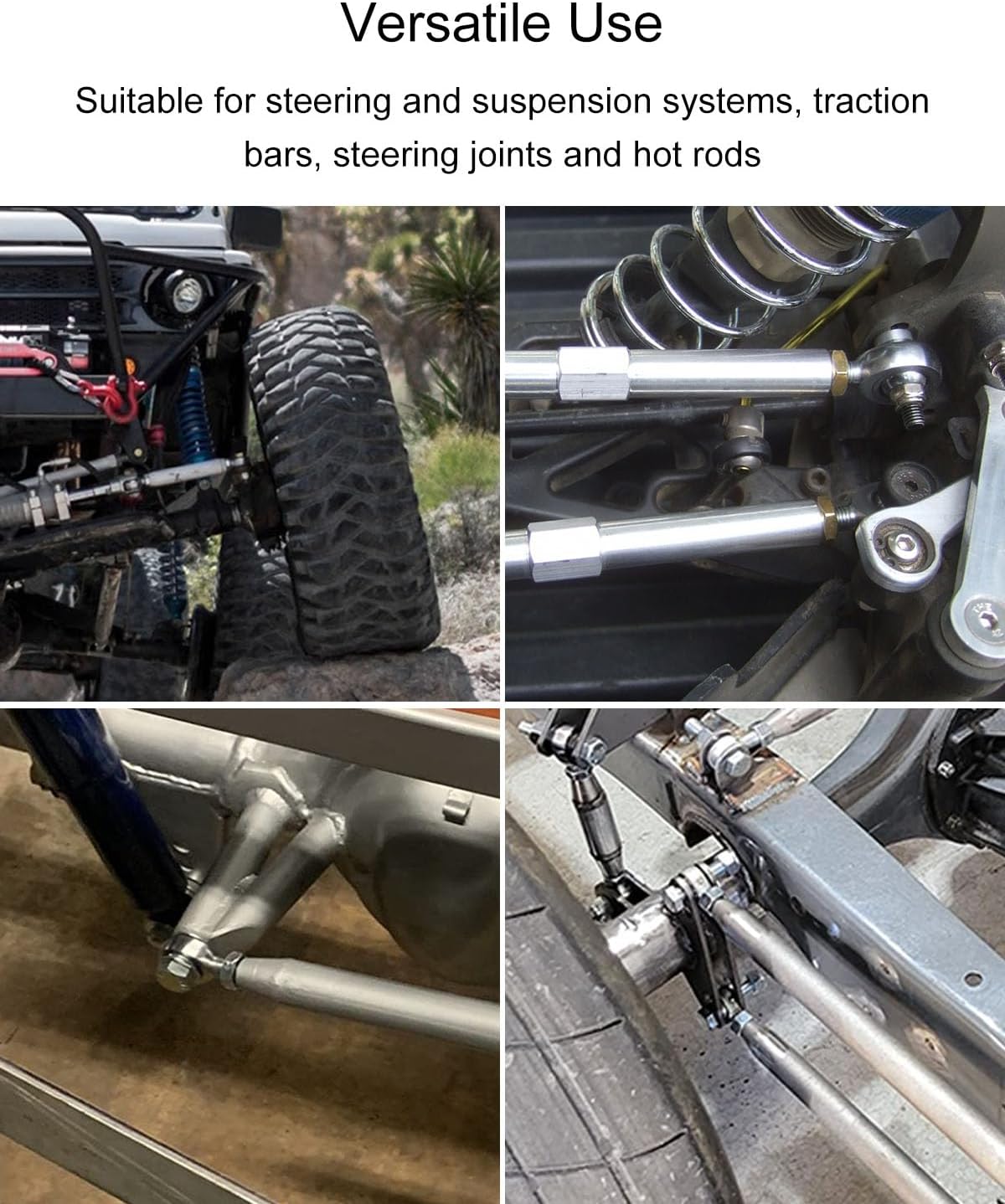2 Set 3/4” Heim Joint Rod End Kit, Left and Right Hand Thread Heim Joint, 2 Link 750" Chromoly Joints and Panhard Rod End Kit for Steering and Suspension Traction Bars Steering Joints