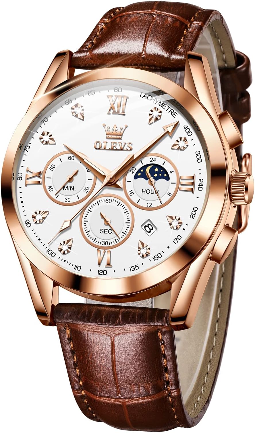OLEVS Ladies Luxury Gold Silver Stainless Steel Quartz Watch Waterproof Date