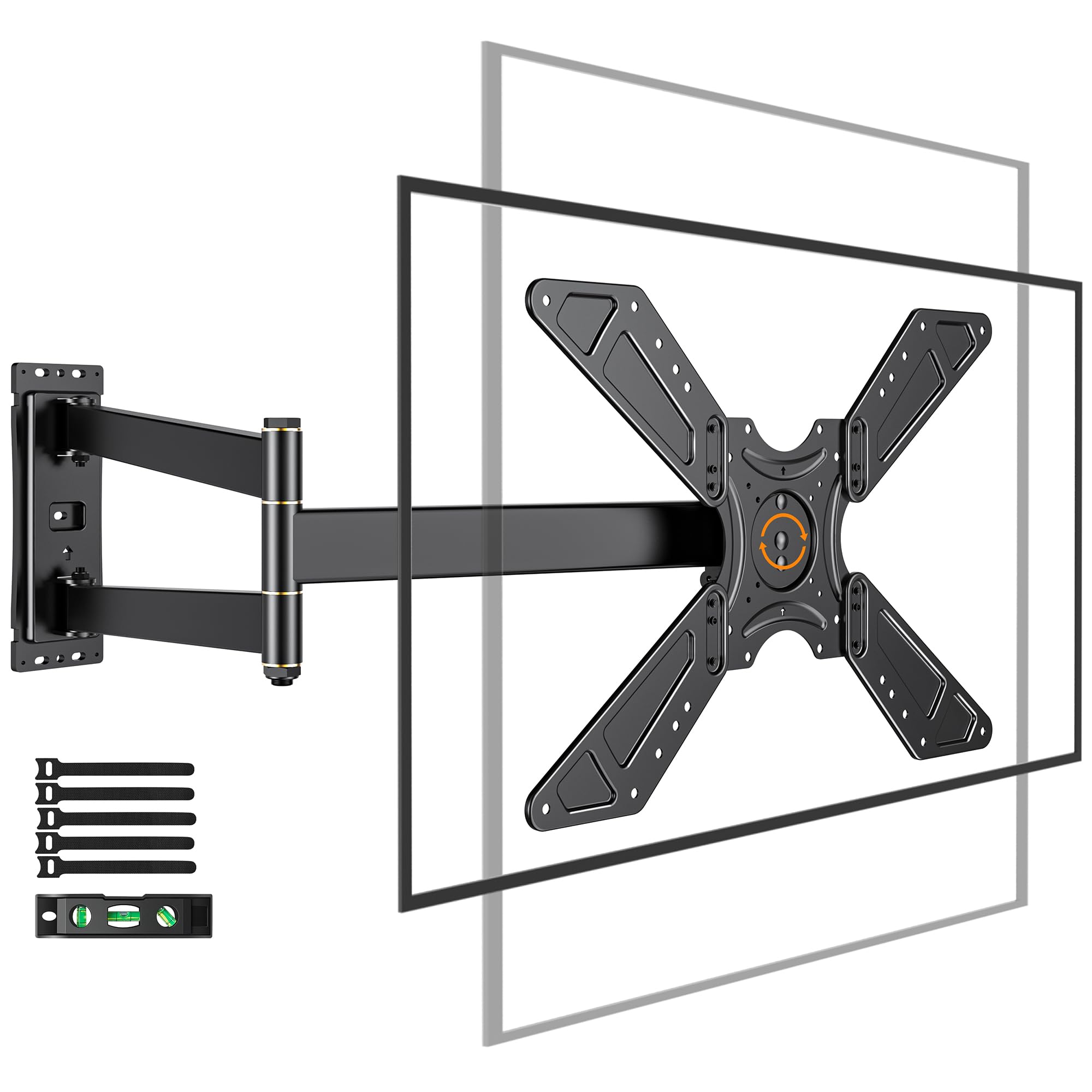 Supporto TV Parete Braccio Extra Lungo 850mm WHYFONE 180° Rotazione Supporto TV Monitor per LCD/LED da 32 a 75 Pollici, Braccio TVs Girevole Inclinazione Estensibile Fino a 50kg Max. VESA 600x400mm