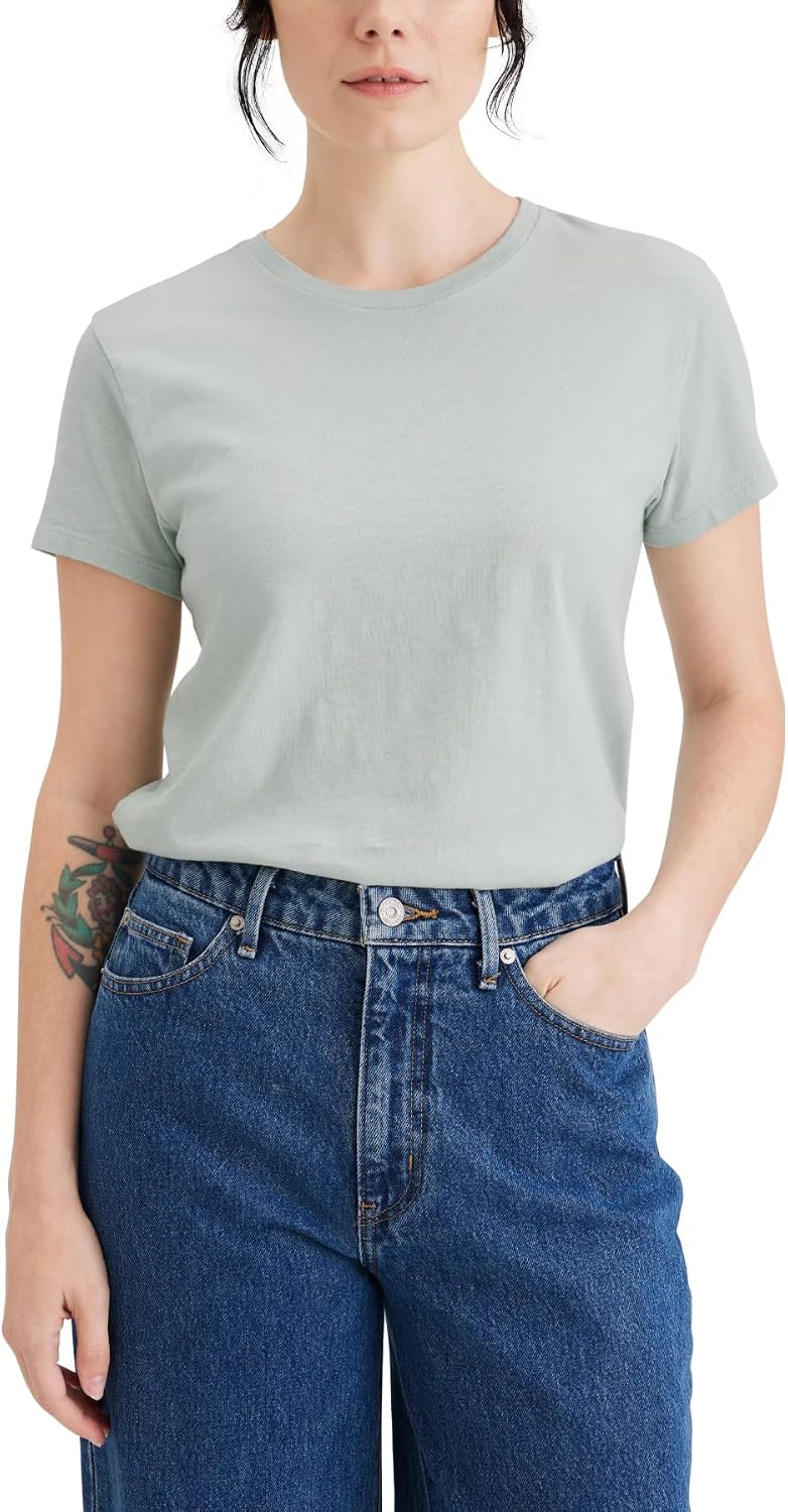 Dockers Women's Slim Fit Cotton Slub Jersey Favorite Crew T-Shirt