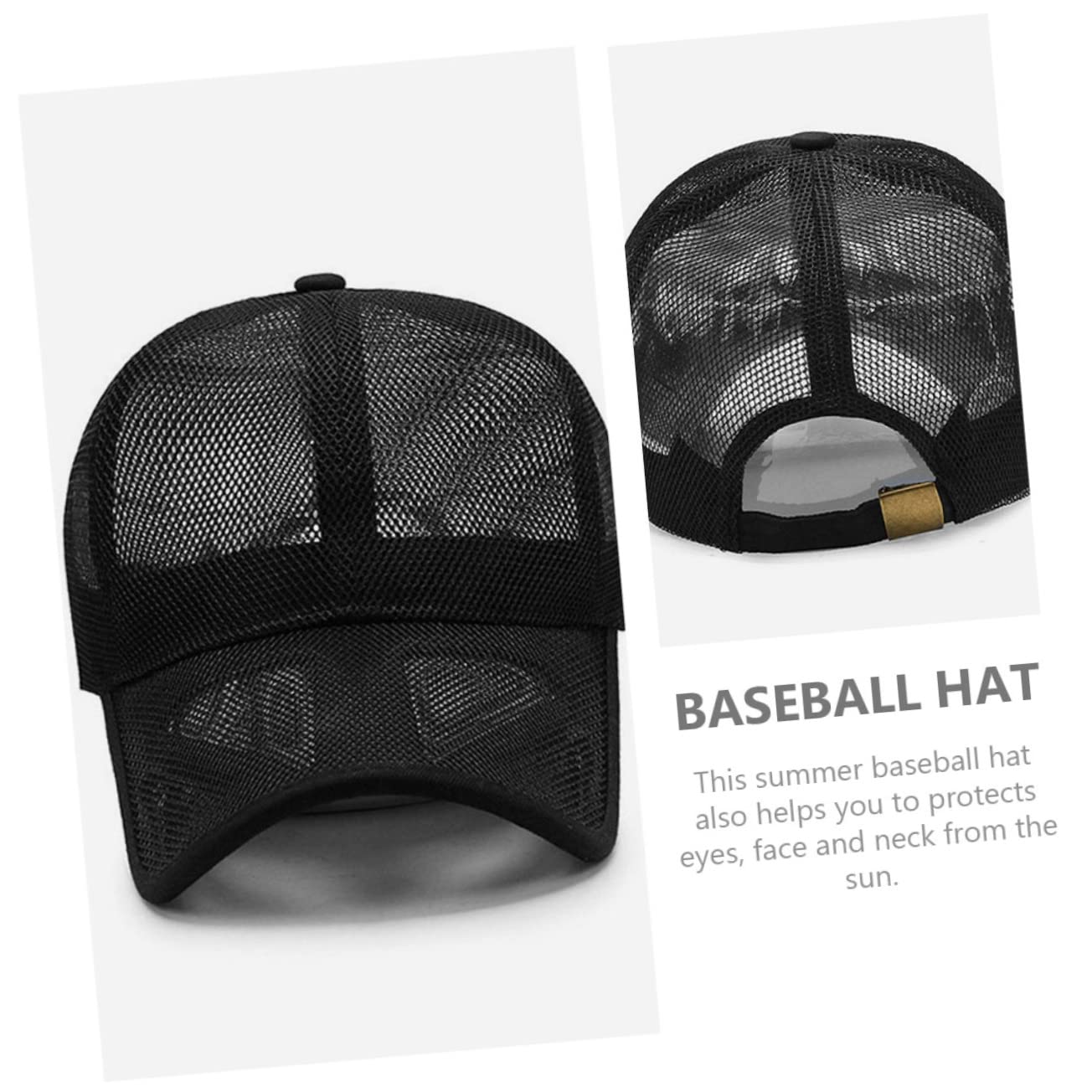 VALICLUD Béisbol Transpirable Unisex para Sombrero Deportivo de Malla para Actividades Aire Negro