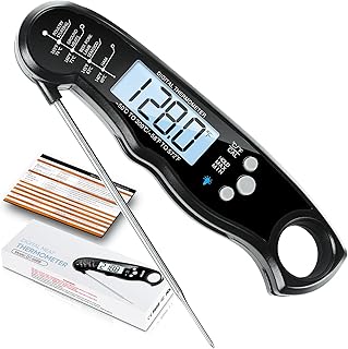 Digital Meat Thermometer, Waterproof Instant Read Food Thermometer for Cooking and Grilling, Kitchen Gadgets, Accessories with Backlight & Calibration for Candy, BBQ Grill, Liquids, Beef, Turkey…