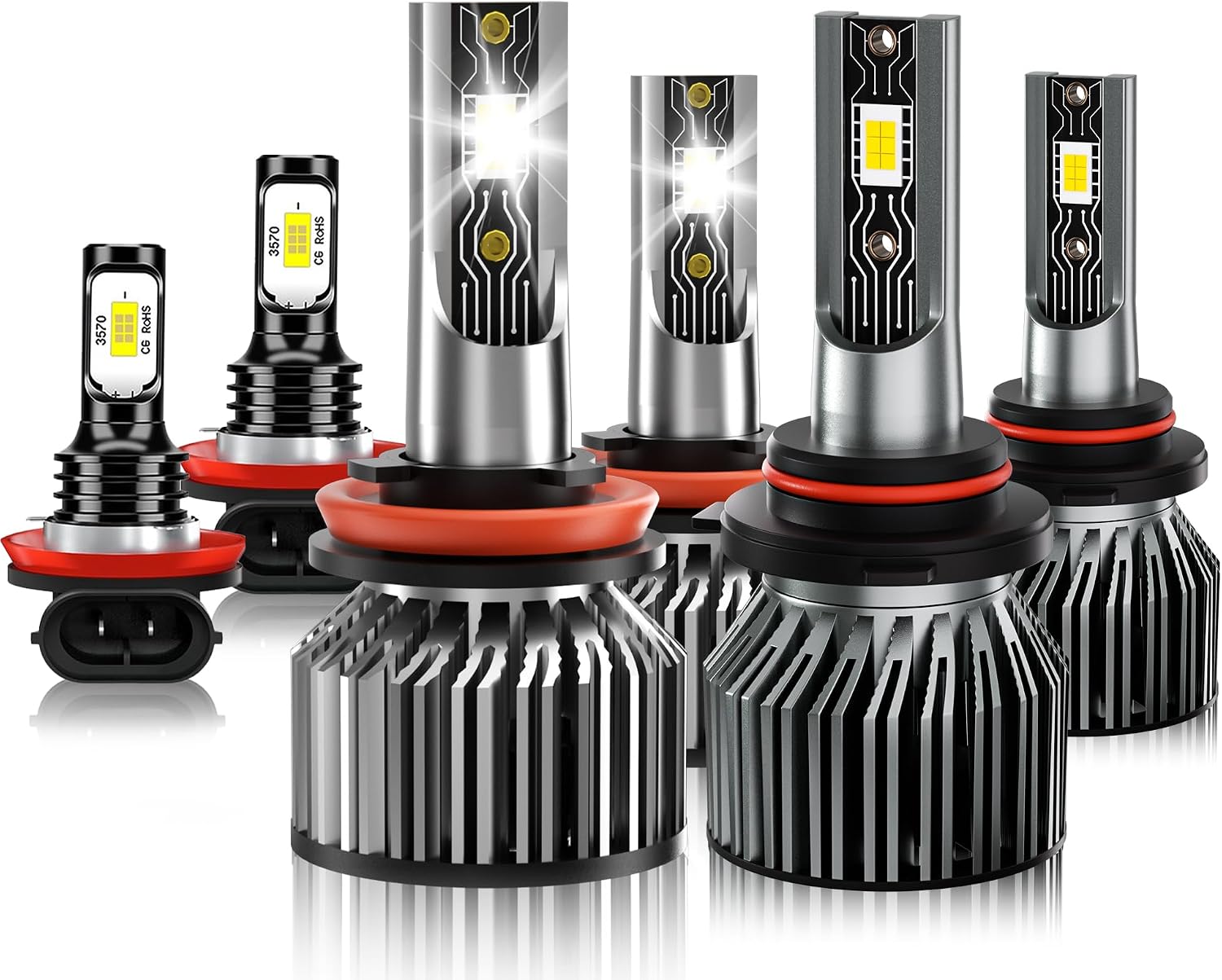 Light Bulbs Fit for Honda CR-V 2015-2021,High Beam Low Beam Fog Lights Bulbs Combo,600% Brightness 40000LM 6500K White Light,Enhanced Visibility,5 Min Plug & Play,Pack of 6