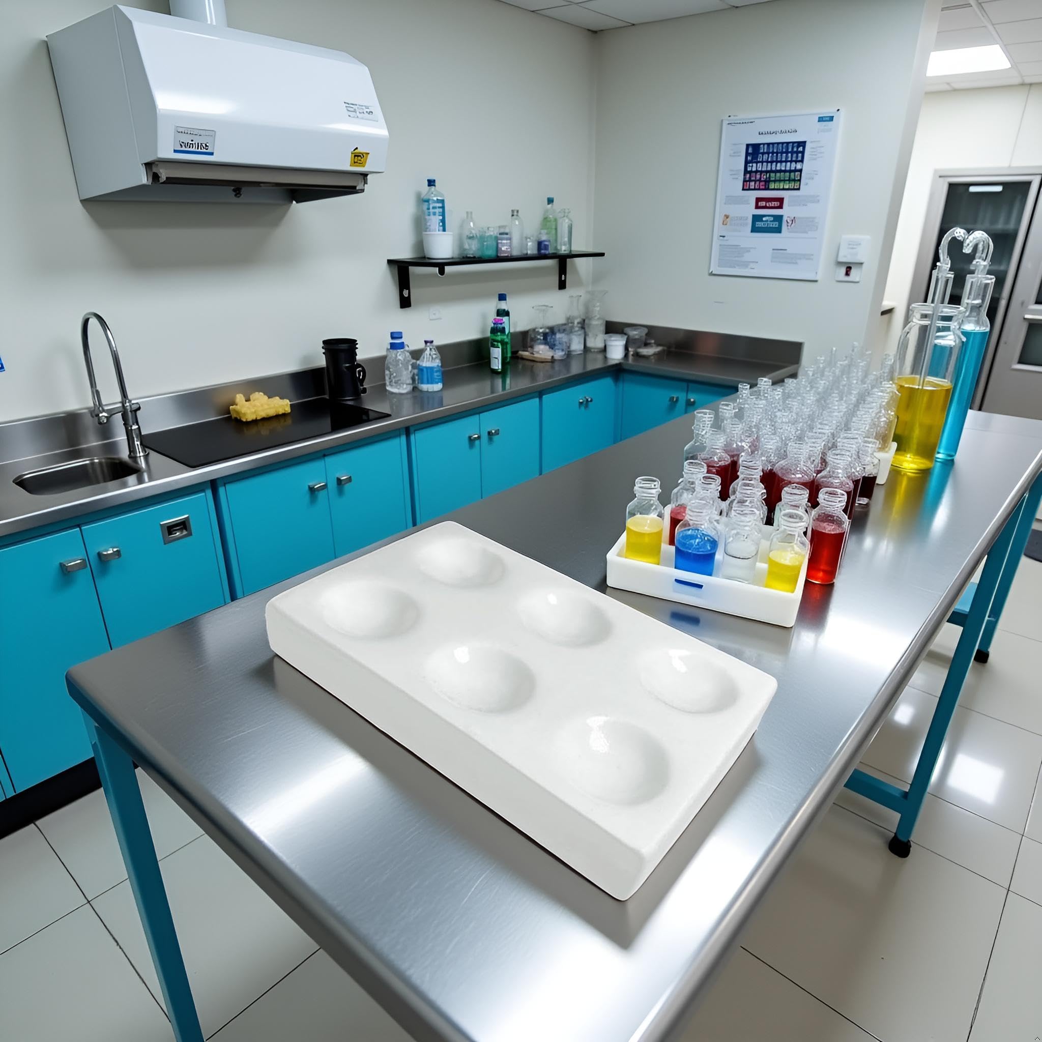 Weißer Porzellan-Punkteller, 6 Mulden, Labor-Spotting-Reaktionsplatte, ideal für Labor-Chemikalien, Experimente, Aufbewahrung von Mikroplatten, Glaswaren und Laborgeschirr