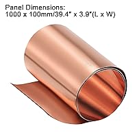 Vista 50 de uxcell Copper Sheet Roll, Metal Foil Plate 1000mm x 20mm x 0.8mm