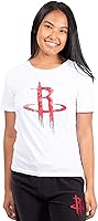 Vista 12 de Ultra Game Camiseta oficial de la NBA para mujer, diseño vintage con gráficos desgastados