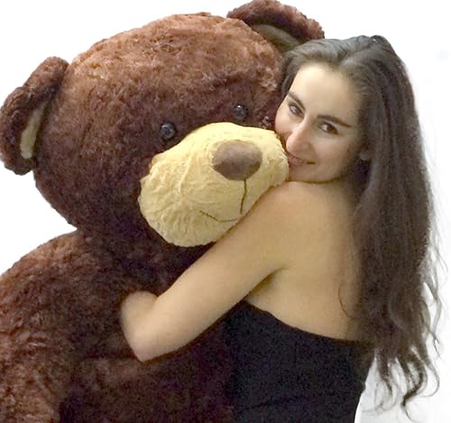 Miniatura 8 de Oso de peluche gigante en caja grande totalmente relleno y listo para abrazar enorme oso de peluche suave de 5 pies color marrón oscuro animal de
