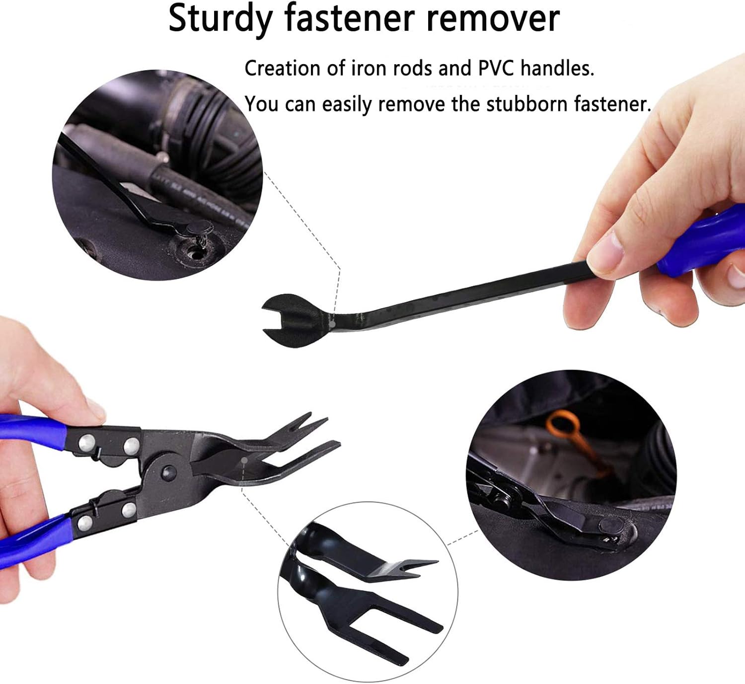 Auto Trim Removal Tool Kit Car Door Panel Removal Clip Tools Auto Body Repair Tool Car Dent Puller Blue