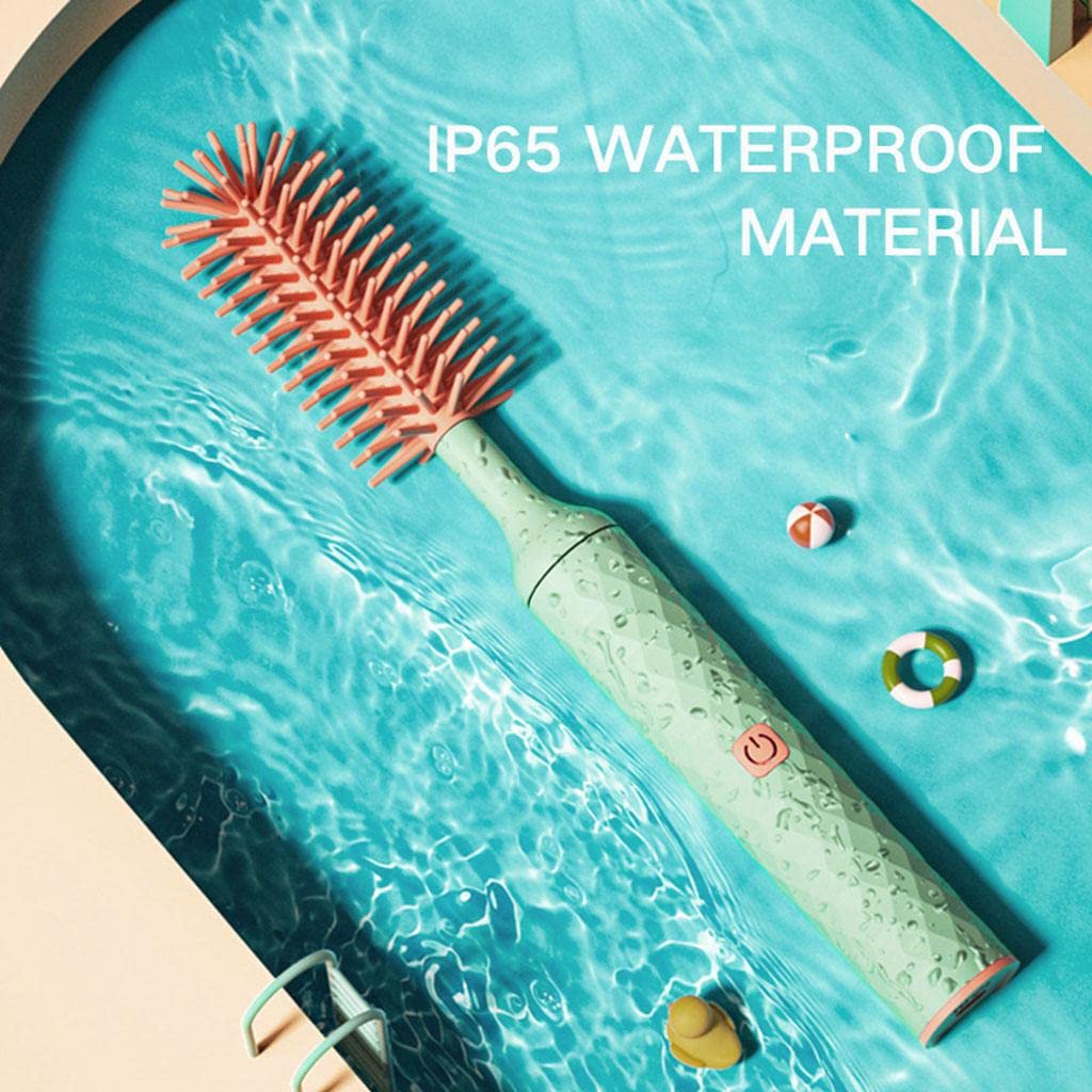 Yajuyi Spazzola per Elettrica in Silicone Ricaricabile Portatile per Neonato, Arancio Verde