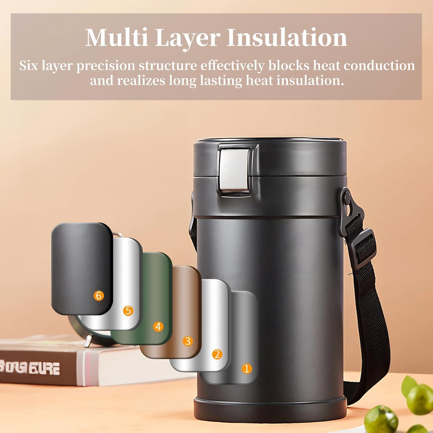 for Hot Food,2 Tier Stackable Insulated Food Jar, 1.4L Box,Leak Proof Portable Vacuum Food Jar, 304 Stainless Steel Food Container for Outdoor Office Picnic