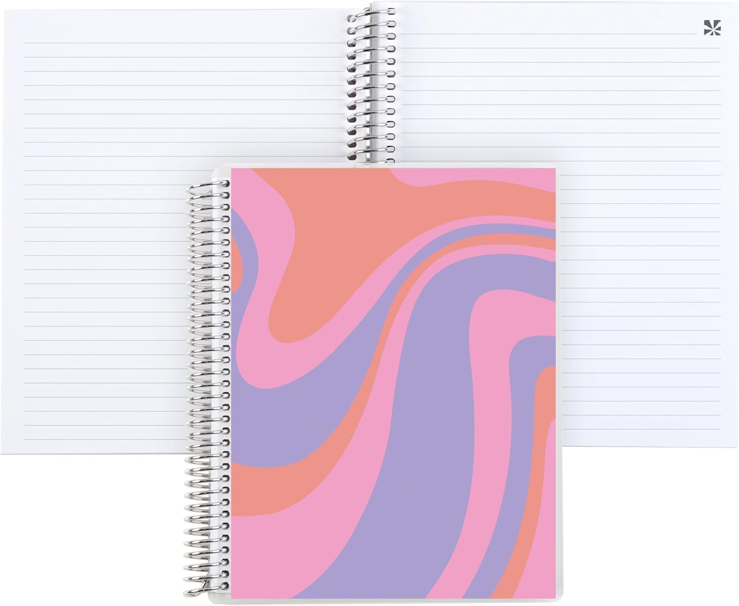 Erin Condren 7x9 Groovy Waves Spiral Notebook | College Ruled Layout for Notes, Journaling, Planning & List-Making | 160 pages, 80 lb. Premium Paper