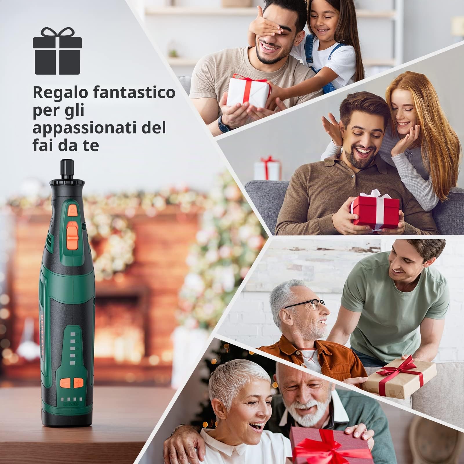 DEPSTECH DC08 Kit di utensili rotanti a batteria, utensile rotante ricaricabile da 2,0 Ah 8V con 5 velocità fino a 30000 giri/min e 124 accessori per lavori di artigianato e progetti fai-da-te