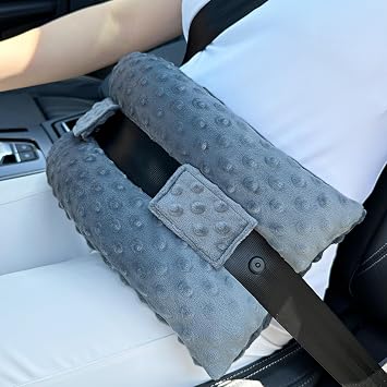 Hysterectomy Seatbelt Pillow Post C-Section Pillow Abdominal Surgery Seat Belt Pillows with Pocket for Tummy Tuck Hysterectomy Recovery Must Have Patients Gifts Minky Dot Dark Gray