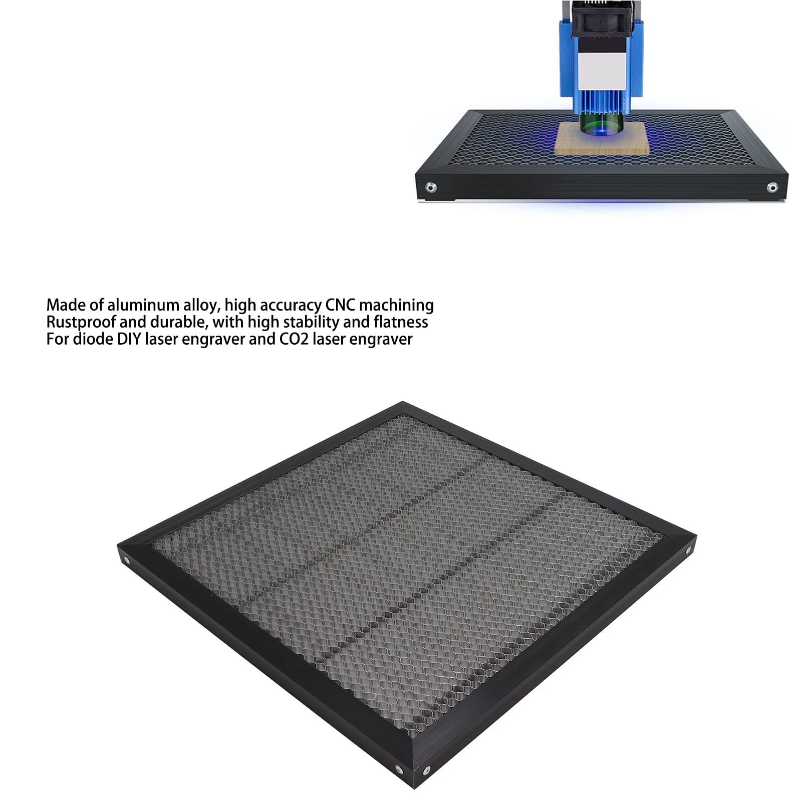 Honeycomb stół roboczy, stół o strukturze plastra miodu 400 x 400 mm, laserowy blat roboczy do wycinarek laserowych do precyzyjnego cięcia laserowego i grawerowania różnych