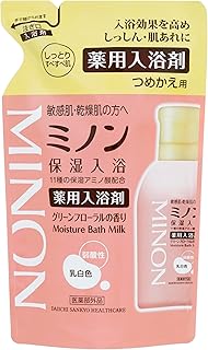 ミノン薬用保湿入浴剤 つめかえ用 400mL(約10回分) 薬用入浴剤 敏感肌 荒れ症、しっしん 保湿 乾燥対策 弱酸性 低刺激性 【医薬部外品】