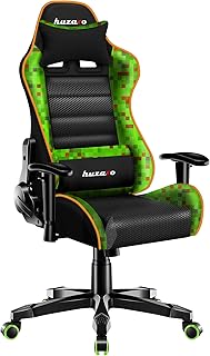 huzaro Ranger 6.0 Pixel Mesh – Gaming Stuhl für Kinder ab 6-12 Jahre – Ergonomischer Schreibtischstuhl Jugendliche Jungen & Mädchen – Verstellbare Lendenkissen – Belastbar bis 130kg – Pixel Camo