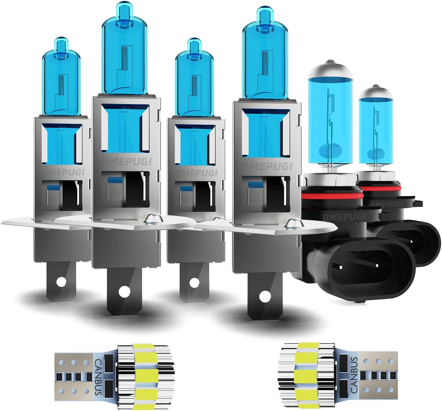 Light Bulbs Fit For Honda CR-V 2005-2006, High Performance Halogen Headlight Bulb And License Plate Lights Combo, H1 H1 9006 High Low Beam Fog Lights, Plug N Play, Pack of 8