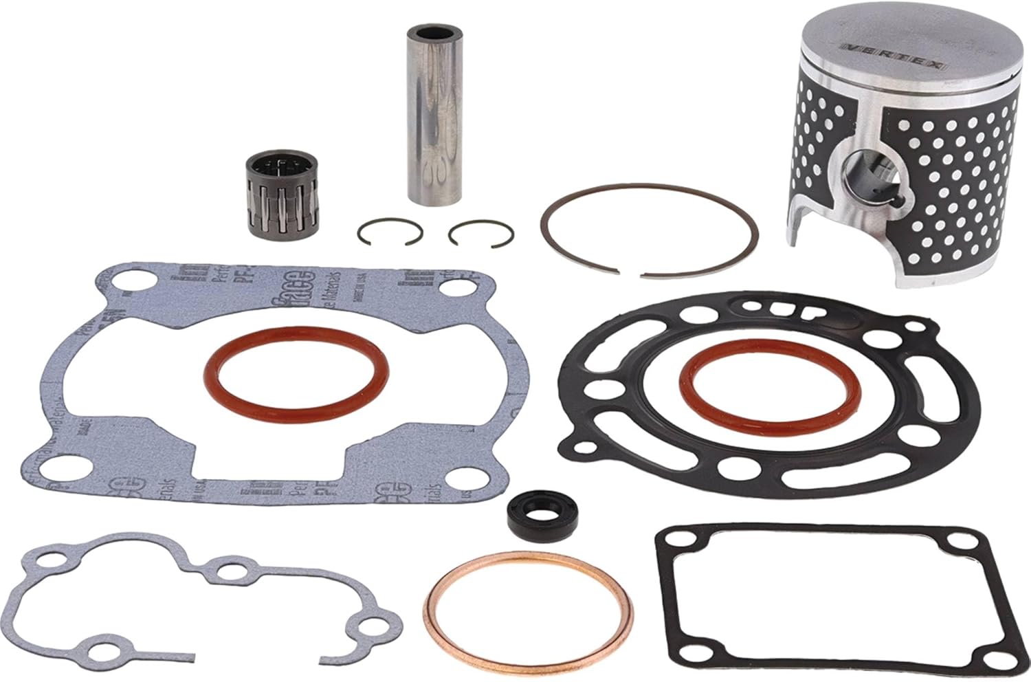 Vertex VTK24578A Top End Piston Kit Compatible With/Replacement For Kawasaki KX 100 2014-2021, KX 112 2022-2024 52.440mm Piston Diameter, 52.500 mm Cylinder Diameter, STD Compression Ratio