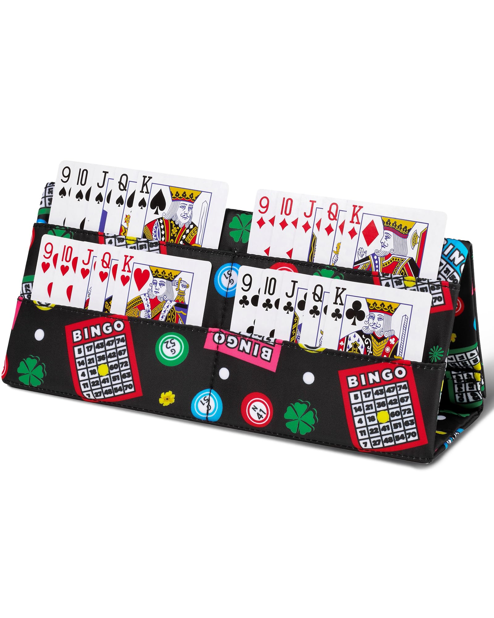 Playing Card Holder for Bingo Pull Tabs Gambling Tickets Card Game Holders for Canasta Poker Bridge Cards Casino Bingo Game Accessories Stuff Supplies Card Player Prizes Gifts for Adults Seniors
