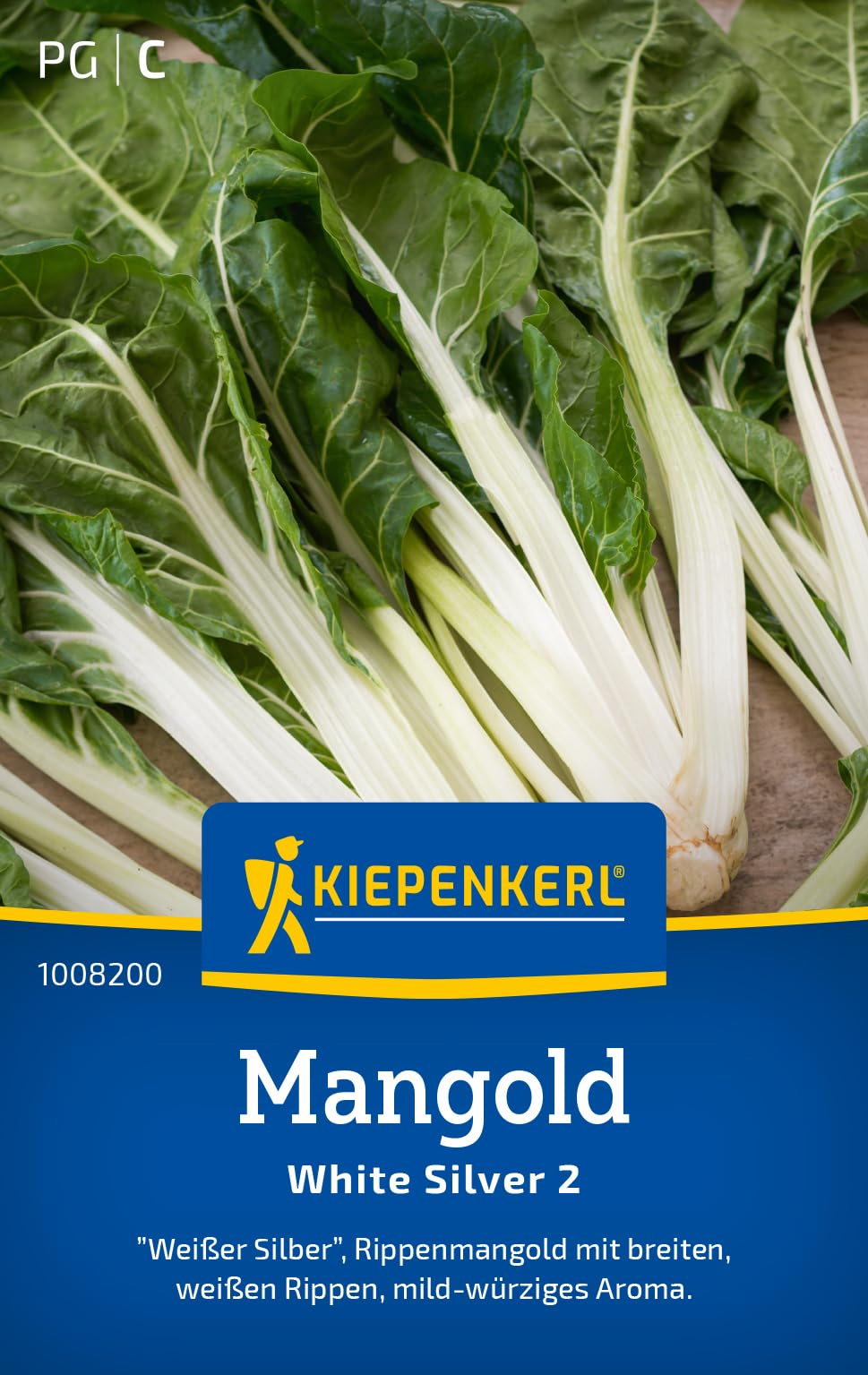 Kiepenkerl Mangoldsamen White Silver 2 1008200 - Gemüsesamen für einen Rippenmangold mit einem mild-würzigen Aroma und Inhalt für 14 bis 16 lfd. Meter - Saatgut