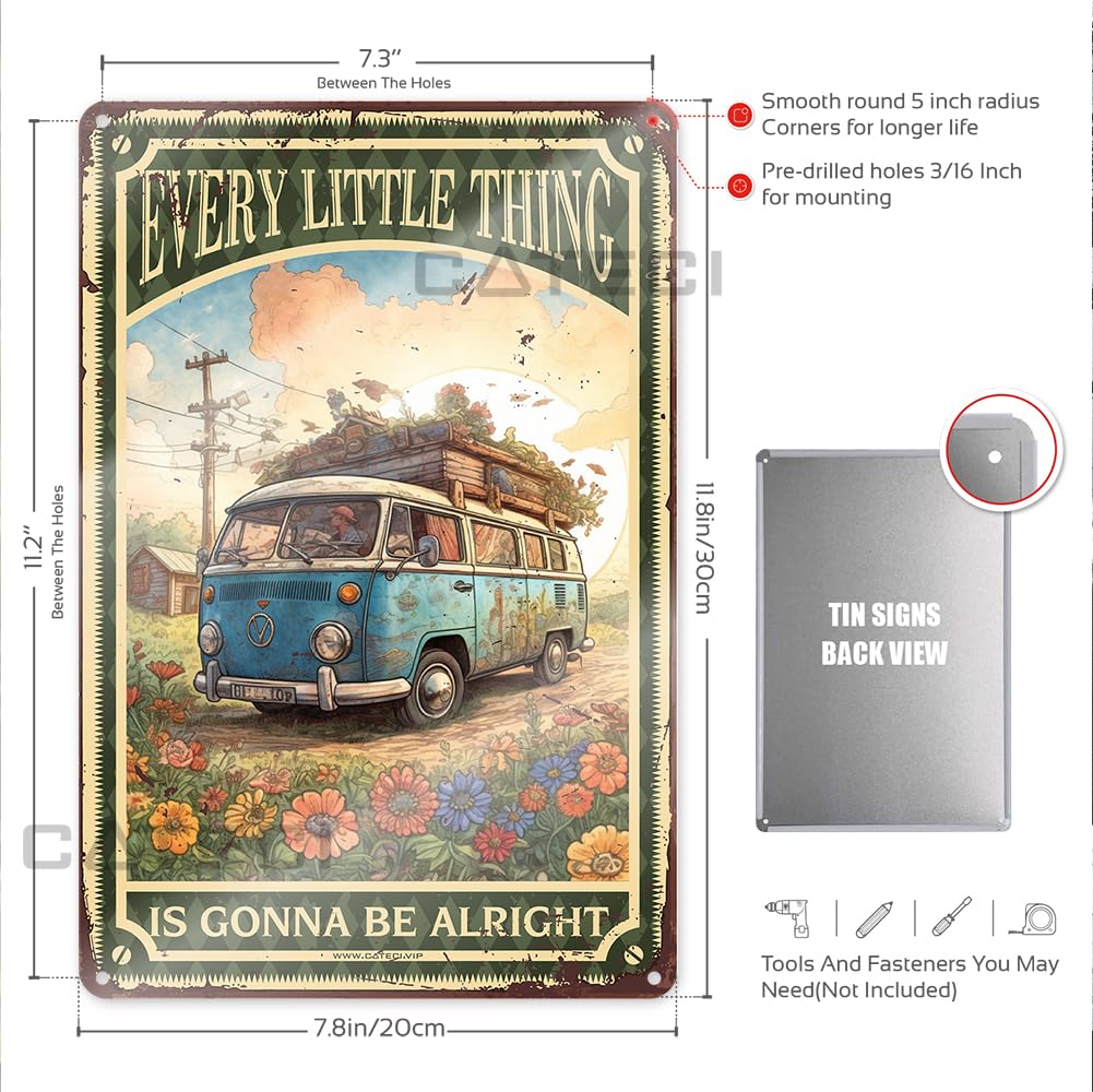 Targa Metallica Vintage - Decorazione Parete Con Scritta Every Little Thing