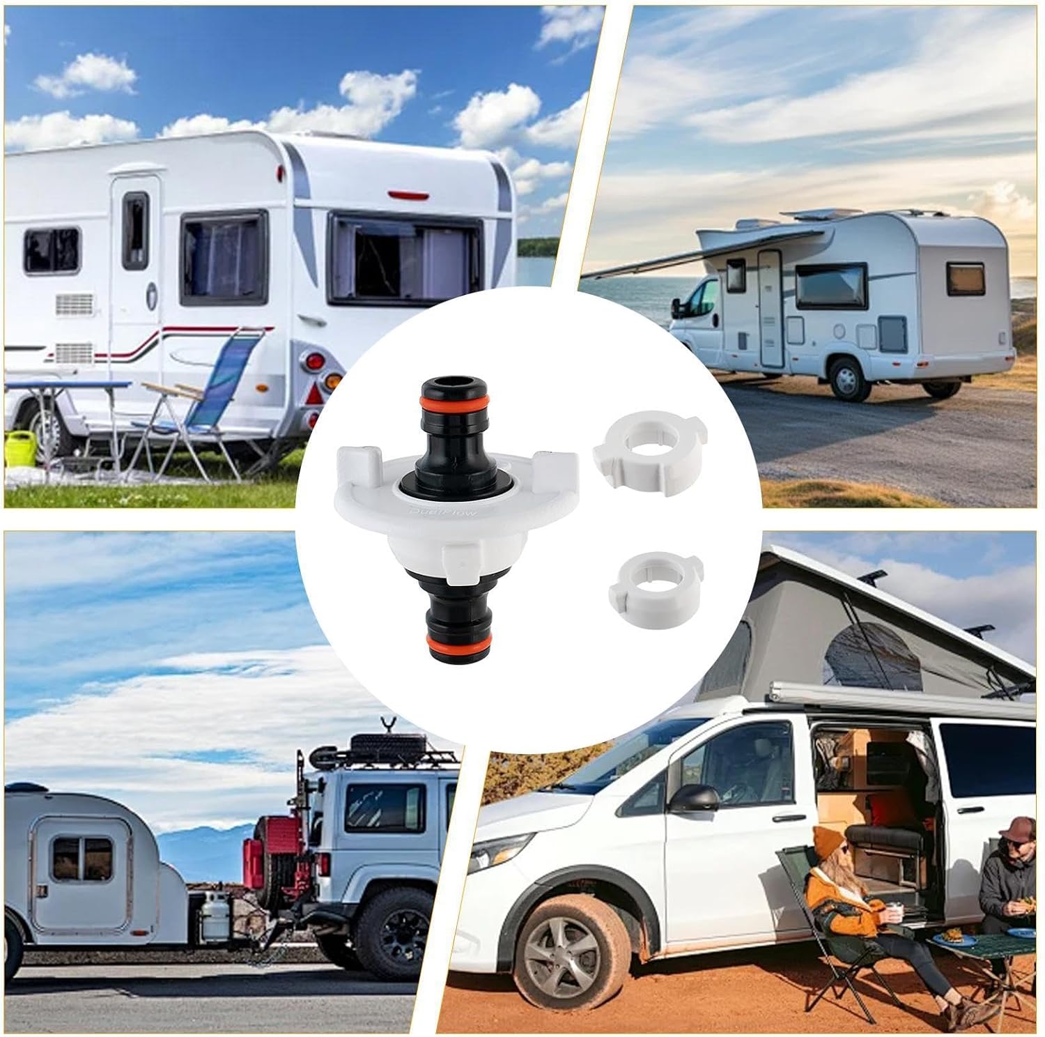 RV Water Fill Inlet,Universal Quick Replacement | Camper Water Inlet | for Exterior Access Drain Outlet Outdoor RV Camper Camping Travel Trailer City Tank Bucket