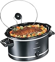Hamilton Beach 8-Quart Slow Cooker with Mess-Free Lid Rest, 3 Heat Settings, Dishwasher Safe Crock & Lid - Black