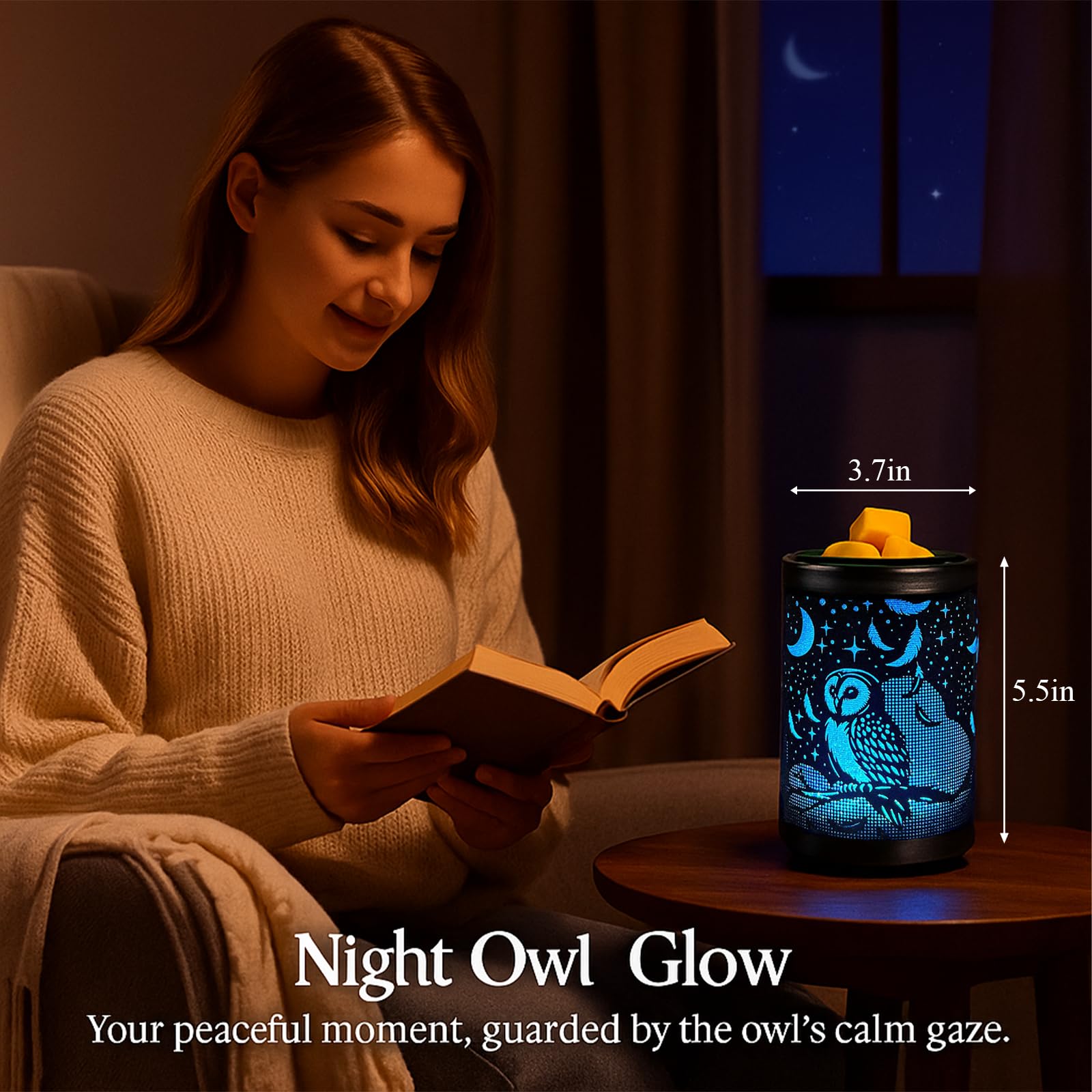 Leyoue Electric Wax Melt Warmer PTC Heating Plate with 7 Colors LED Changing Light Wax Warmer Fragrance Warmer for Home Office Gifts & Decor(): Owl