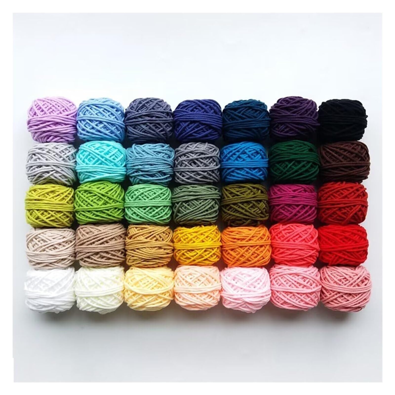 przędza dziewiarska, Przędza akrylowa tuftowana, nić o grubości 3,5 mm, 8 nitek bawełnianego szydełka mlecznego(35 Colors)