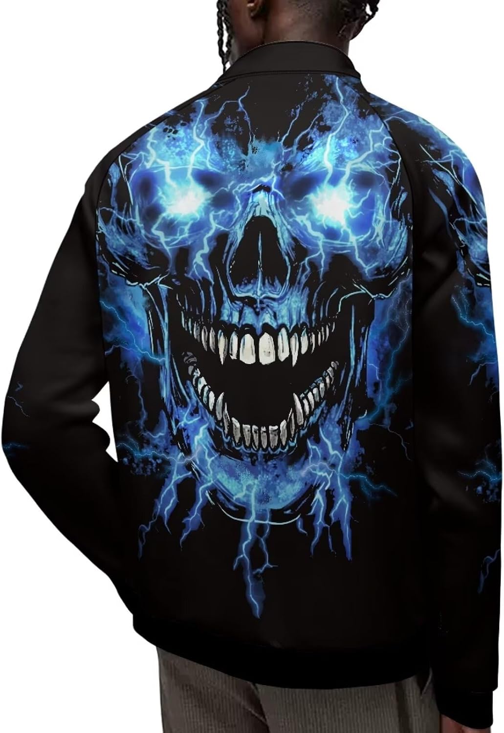 Forchrinse Mens Full Zip Galaxy Fleece Jacket Long Sleeve Light Fall Windbreaker Warm Training Jackets for Running Cycling