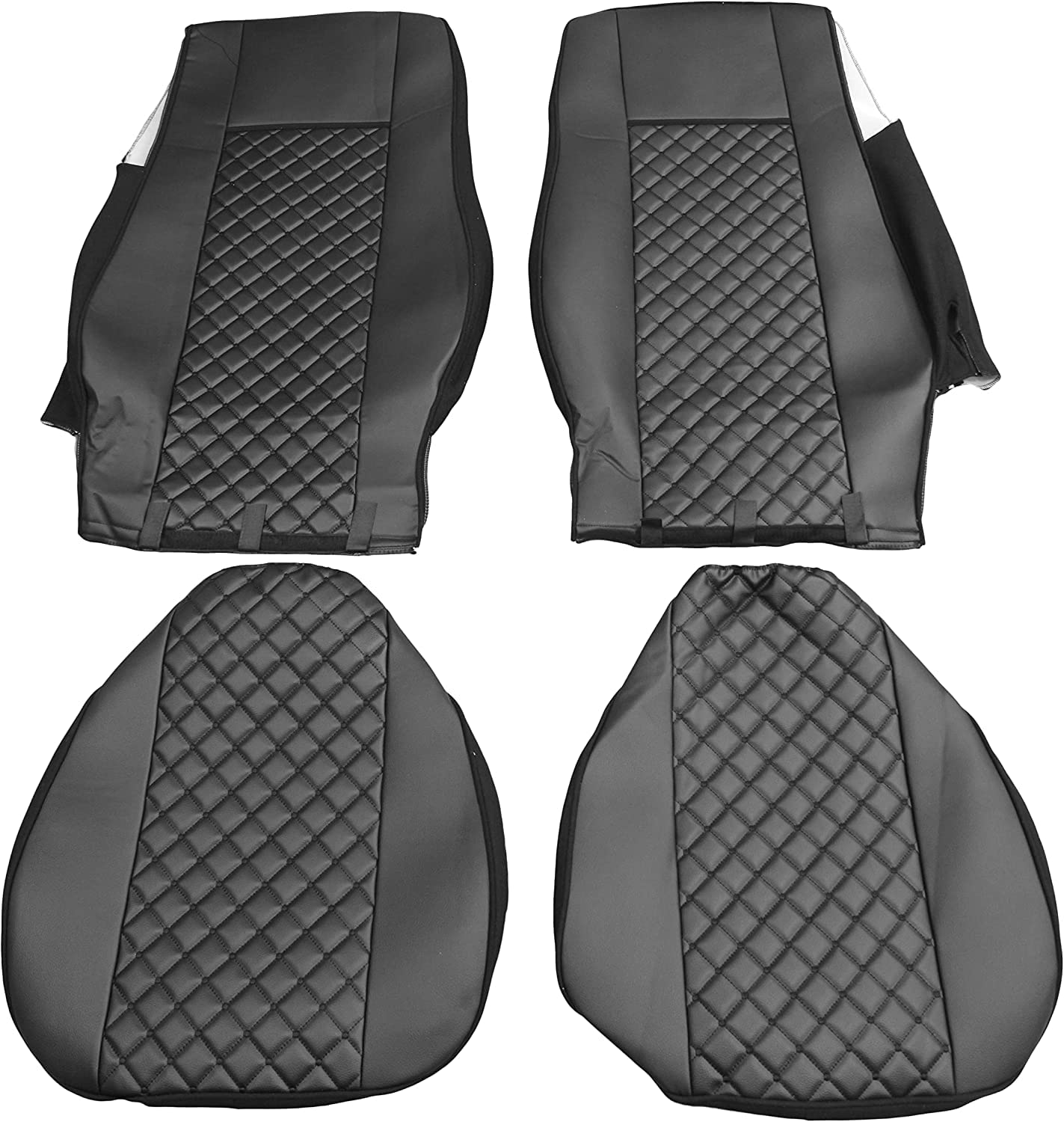 Set Tappeti Copricofano Ecopelle Cuciture Oro Scania S