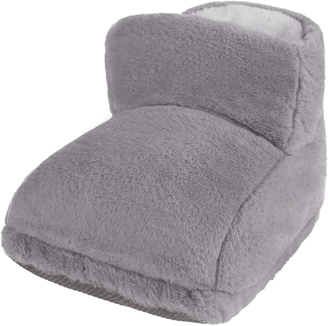 Furry USB Rechargeable Electric Heated Foot Warmers Winter Home Office Thick Plush Foot Heater Thermal Heating Pad Cushion Heat Therapy Feet Warmer Boots Shoes