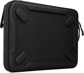 Dyazo 14-13.6-13.3-13 Inch Hard Shell Laptop Sleeve Case Shockproof & Water Resistant EVA Protective Cover with Handle Compatible for MacBook Pro/Air M4 M3 M2 M1, Dell, HP, Lenovo and ASUS (Black)