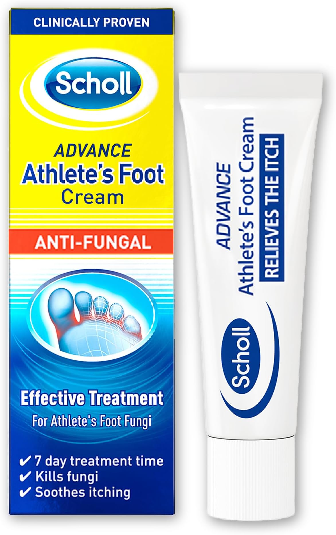Scholl Advance Athlete's Foot Cream, 15g - Antifungal Treatment Cream for Athlete's Foot, Kills The Fungi That Cause Athlete's Foot
