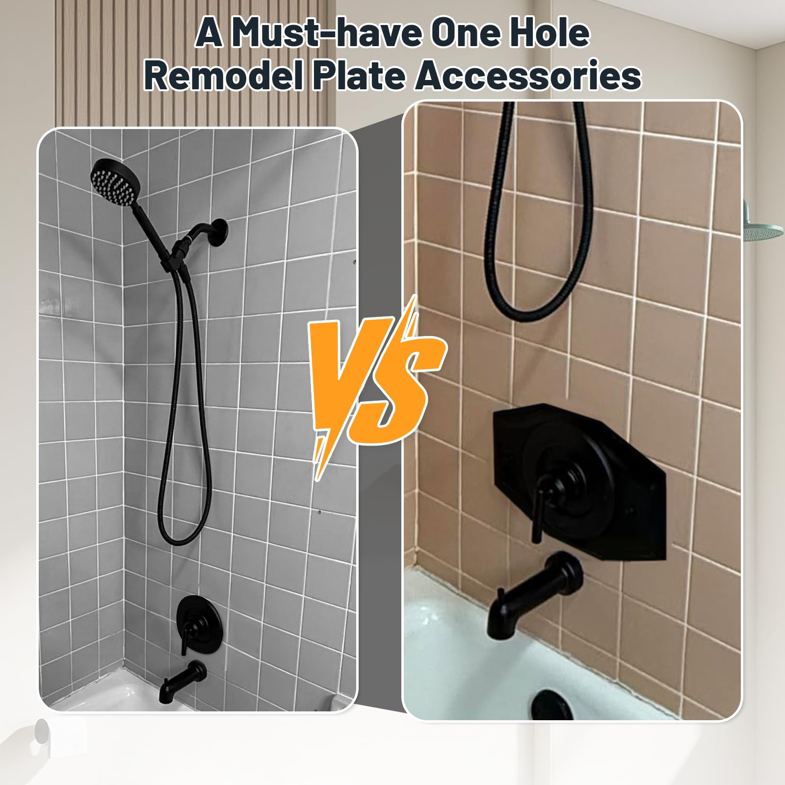 Shower Remodel Plate - 2/3 Handle Cover -6