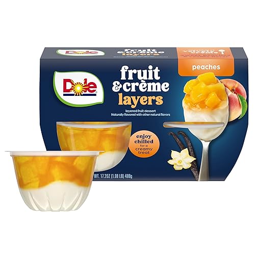 Dole Fruit Bowls Low Fat Peaches & Creme Parfait Snacks,