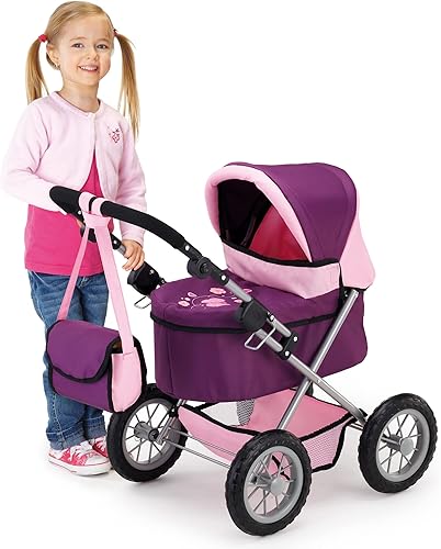 Miniatura 7 de Bayer Cochecito de moda - morado y rosa - Incluye bolsa de hombro, se adapta a muñecas de hasta 18 pulgadas, mango ajustable, juego de simulación