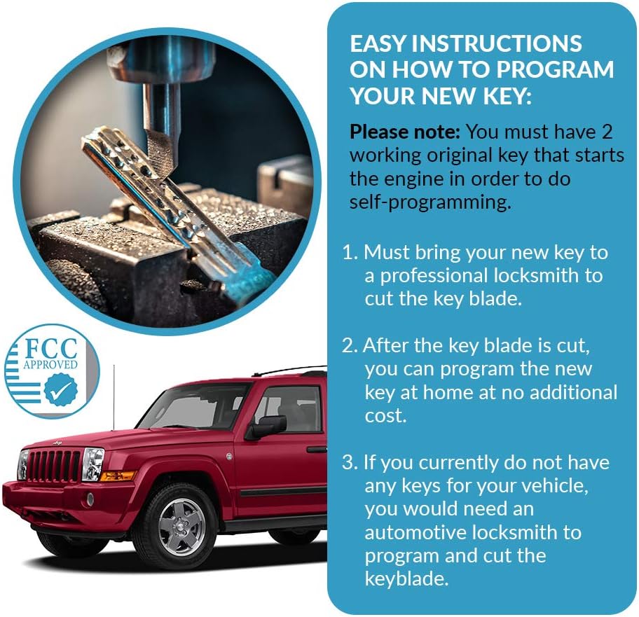 Keyless2Go Replacement for Keyless Remote Head Key Fob 4 Button KOBDT04A and OHT692427AA (2 Pack)