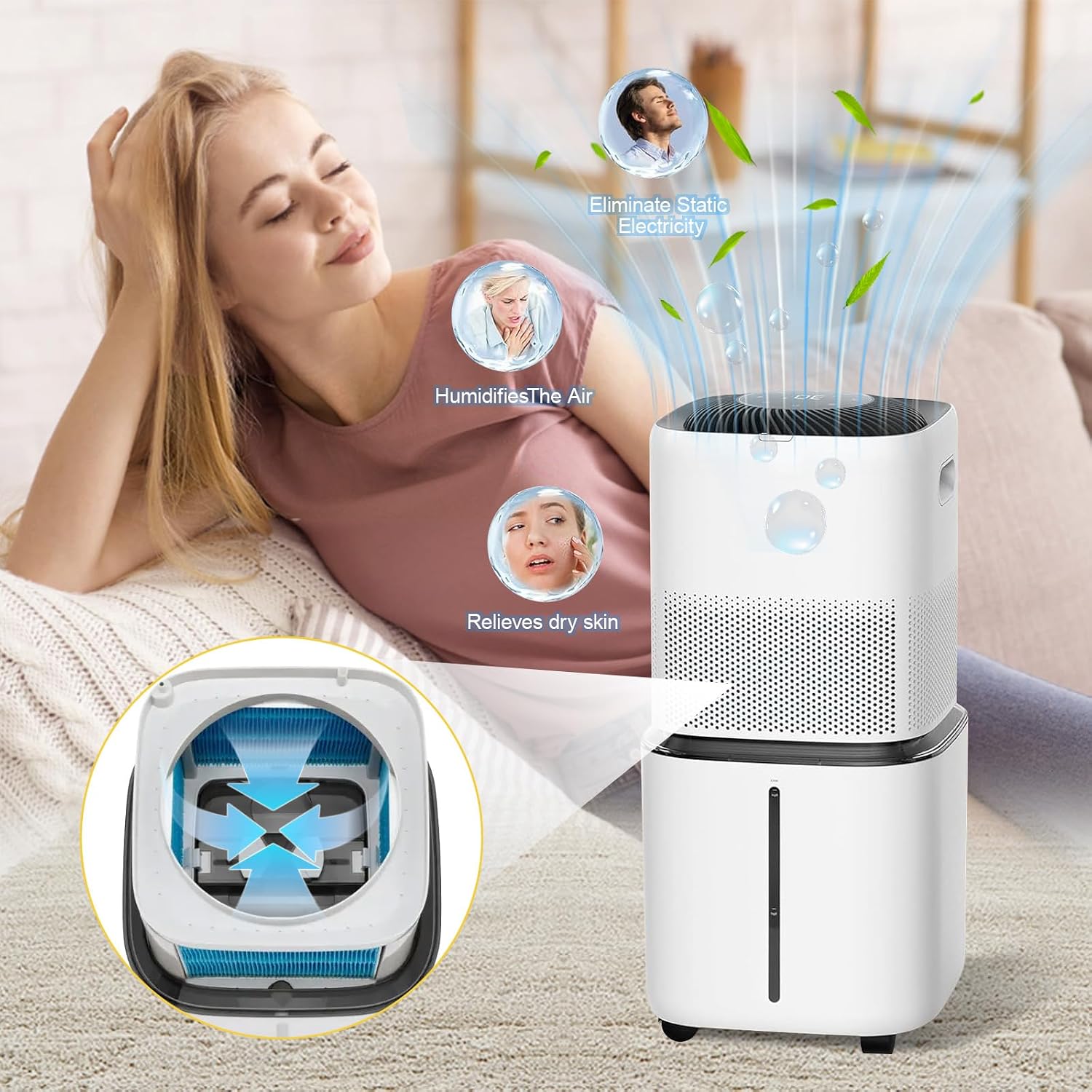 8-Pack 6000S Humidifier Filters Compatible with Levoit LV6000S – Premium Replacement Evaporative Filters for Long-Lasting Moisture Performance