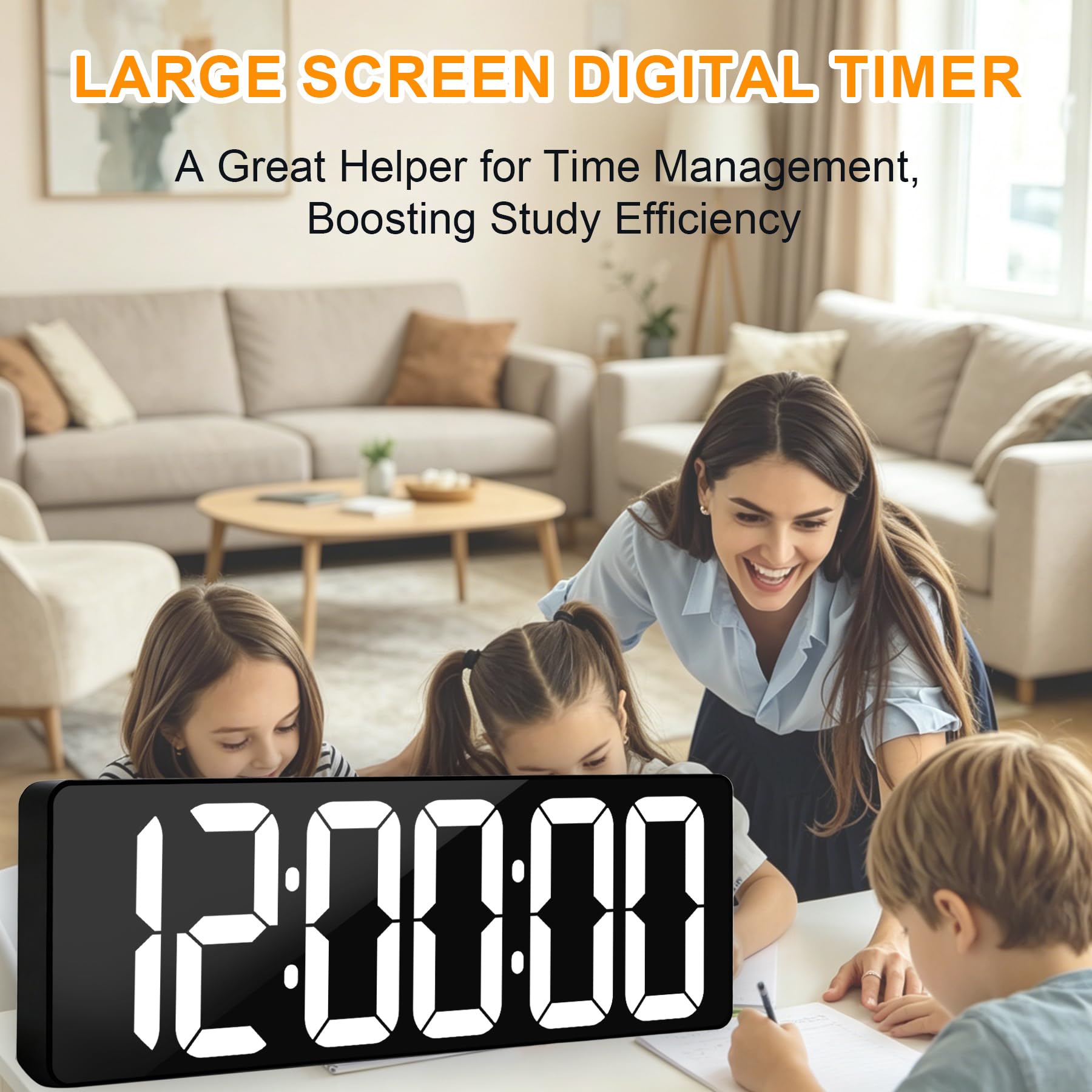 TXL Timer digitale con display colorato, grande orologio a LED con controllo smartphone