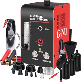 GNI Built-in Air Pump Smoke Machine Automotive, Portable Smoke Machine Leak Detector with Flow Meter, Smoke/Air Mode DC12V Vacuum Leak Smoke Machine, Smoke Machine Evap Leak Tester for Vehicle Systems
