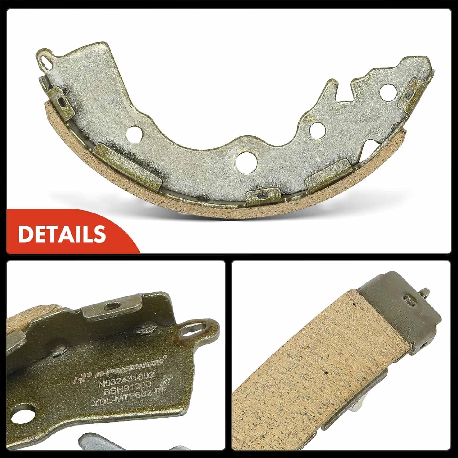A-Premium 4-PC Rear Brake Shoes Set Compatible with Hyundai Accent & Kia Rio Rio5 2006-2011